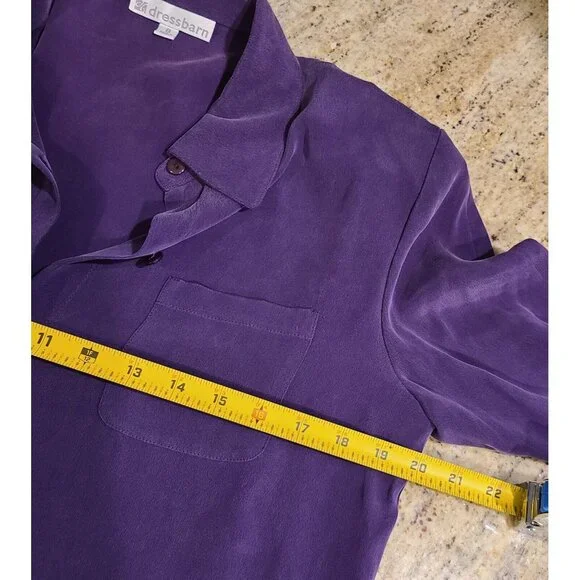 New! Vtg DRESS BARN Sz 8 Purple Silk 3 Piece Blouse, Tank & Pant Set Pleated - Picture 3 of 16